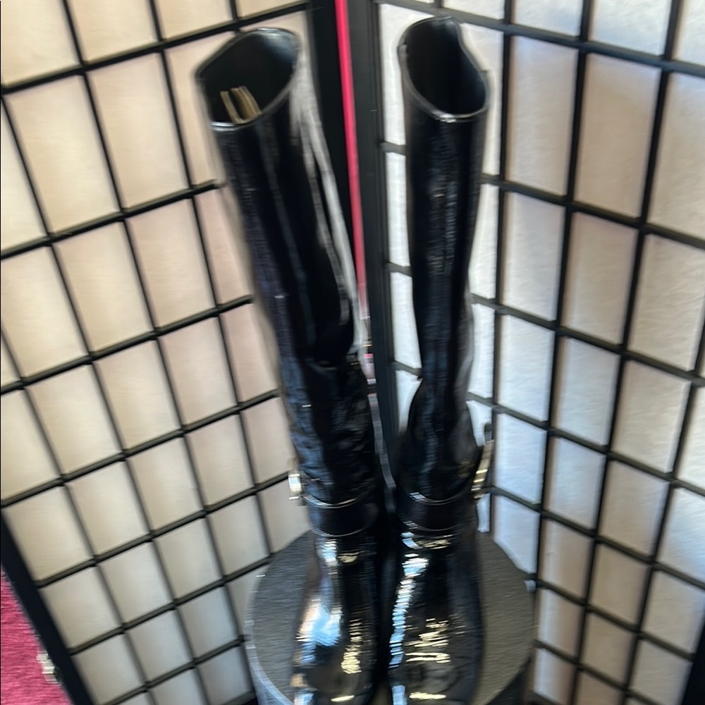 Patten Black Over the Knee Boots with Sleek Silhouette